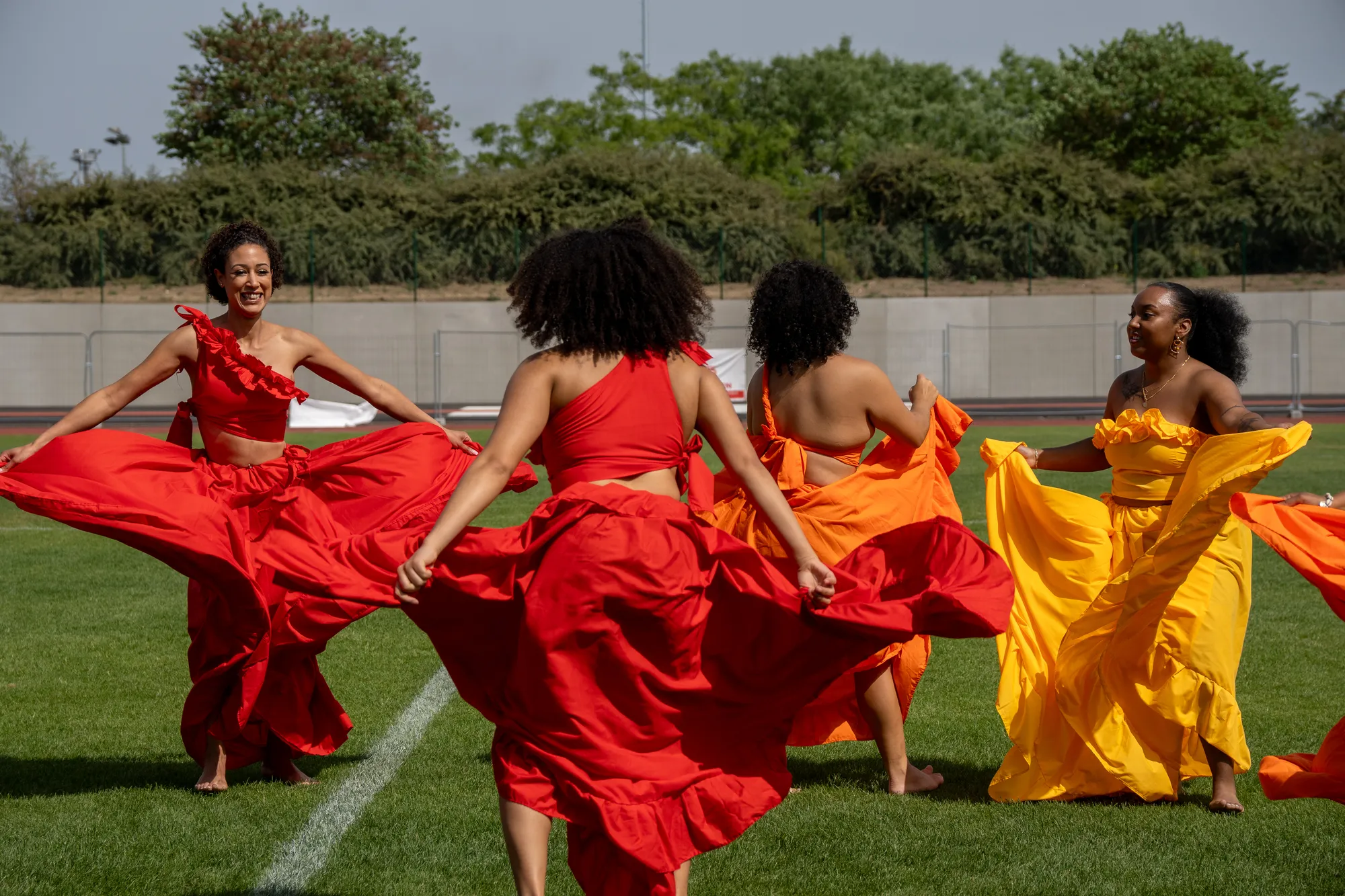 Performance de danse colorée